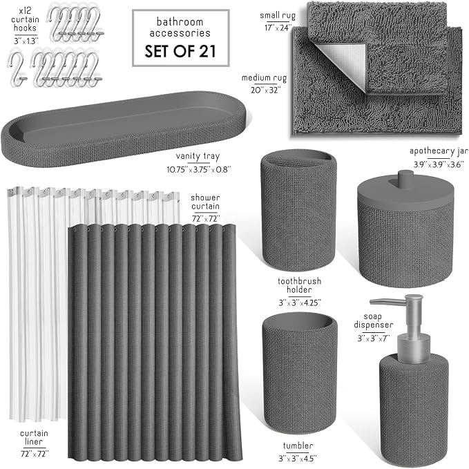 Clara Clark Grey Bathroom Set - Image 2