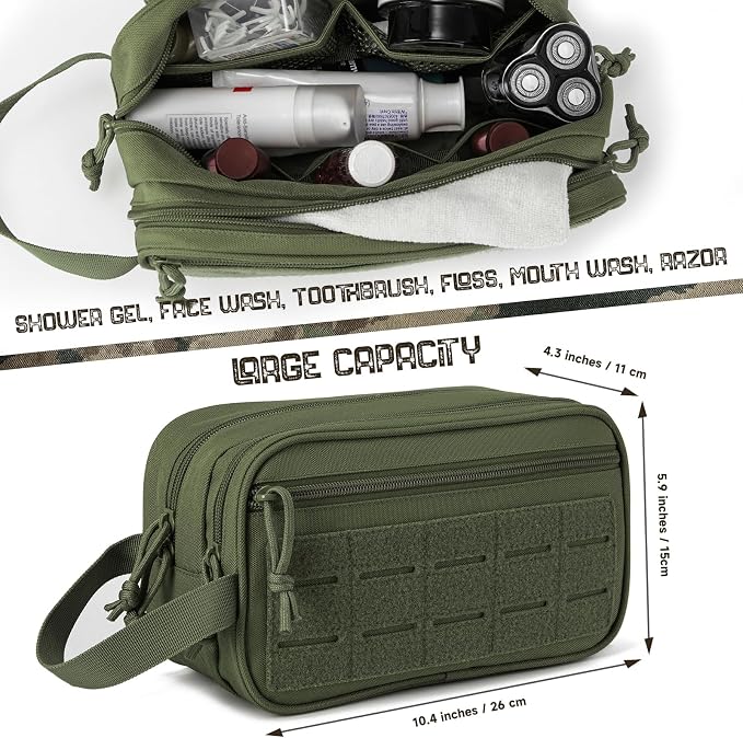 QT&QY Tactical Toiletry Bag For Men Hygiene Bag EDC Military Tool Molle Pouches - Image 2