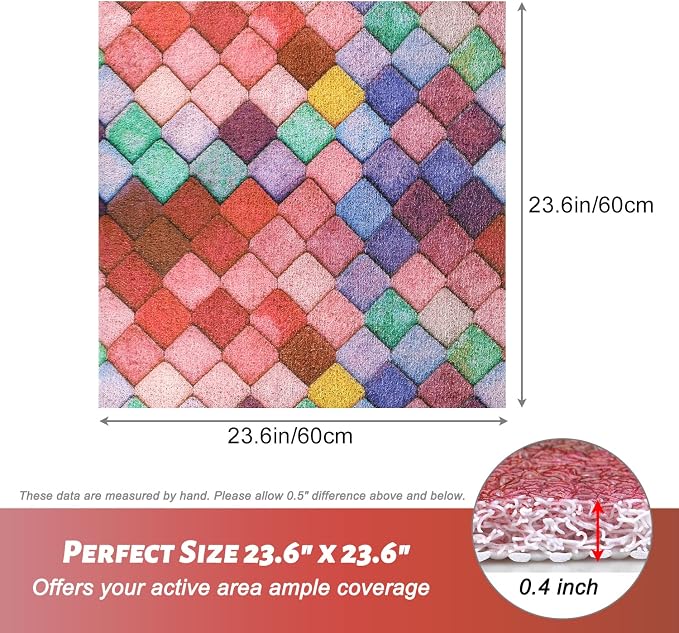 Shower Mat Non-Slip, 24x 24 Inch Square, Soft Comfort Bath Mats - Image 7