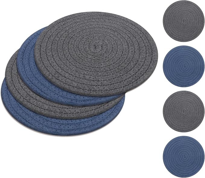 SHACOS 8 Inch Trivets for Hot Dishes, Hot Pads for Countertops and Table by SHACOS