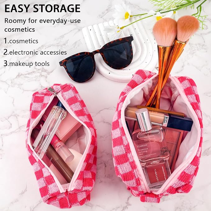 2Pcs Checkered Pencil Case Cute Pencil Pouch - Image 2