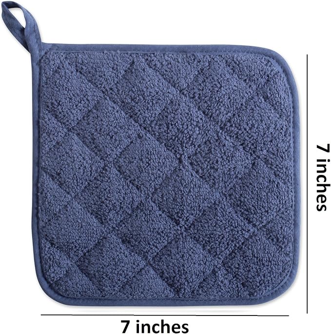 DII Basic Terry Collection Quilted 100% Cotton, French Blue, 3 Piece - Image 2