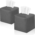 2 Pack, VIVIDLY Tissue Box Cover Holder, Square Modern PU Leather Tissue Box by VIVIDLY