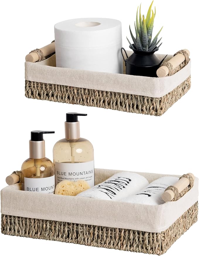 StorageWorks Small Seagrass Baskets by StorageWorks