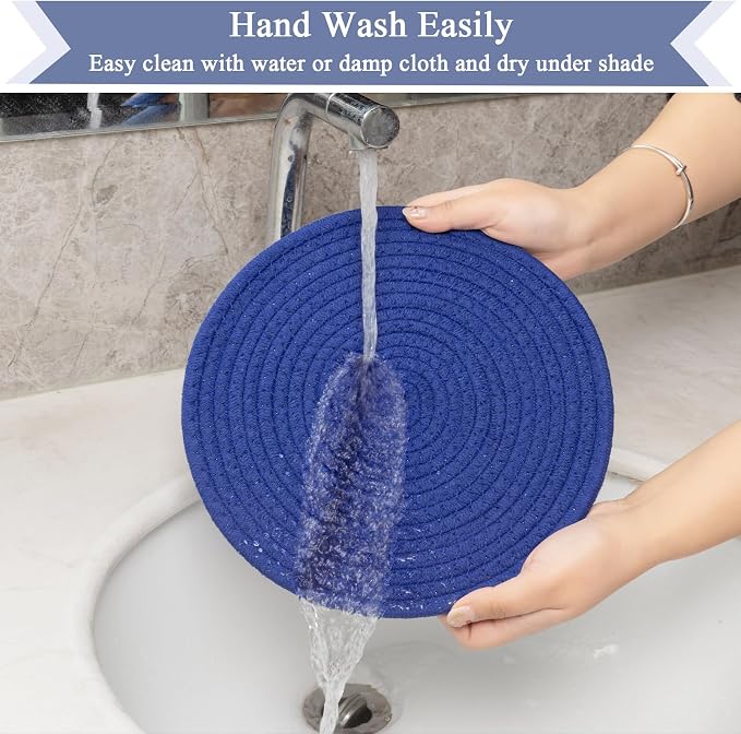 SHACOS 10 Inches Trivets for Hot Dishes, 4 Pieces Cotton Trivets Mats for - Image 4