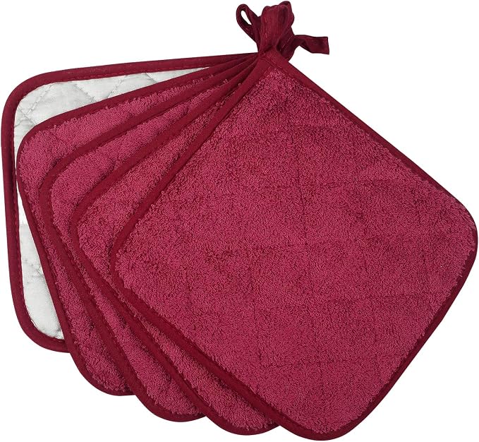 100% Cotton Kitchen Everyday Basic Terry Pot Holder Heat Resistant Coaster - Image 2