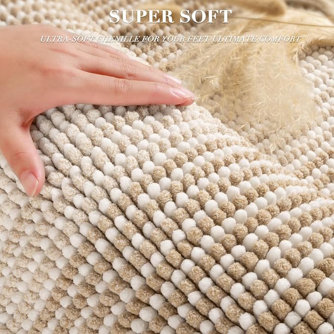 BSICPRO Bathroom Rugs and Mats Sets, 2 Piece Thick Absorbent Chenille Bath Mat - Image 3
