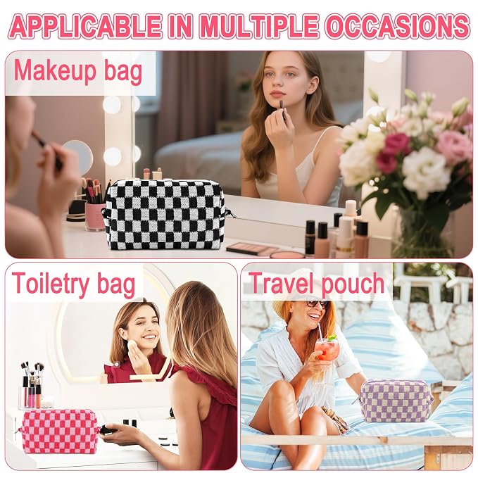 ZLFSRQ 6Pcs Checkered Pencil Case Cute Pencil Pouch - Image 3