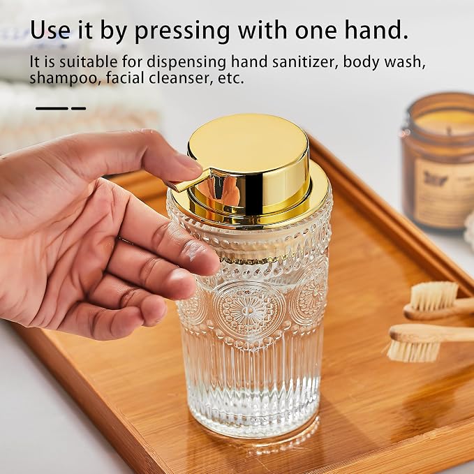 Foaming Hand Soap Dispenser, Glass Foam Soap Dispenser, Toothbrush Holder - Image 4