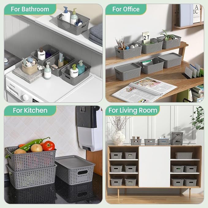 Plastic Storage Baskets with Lid - Image 7