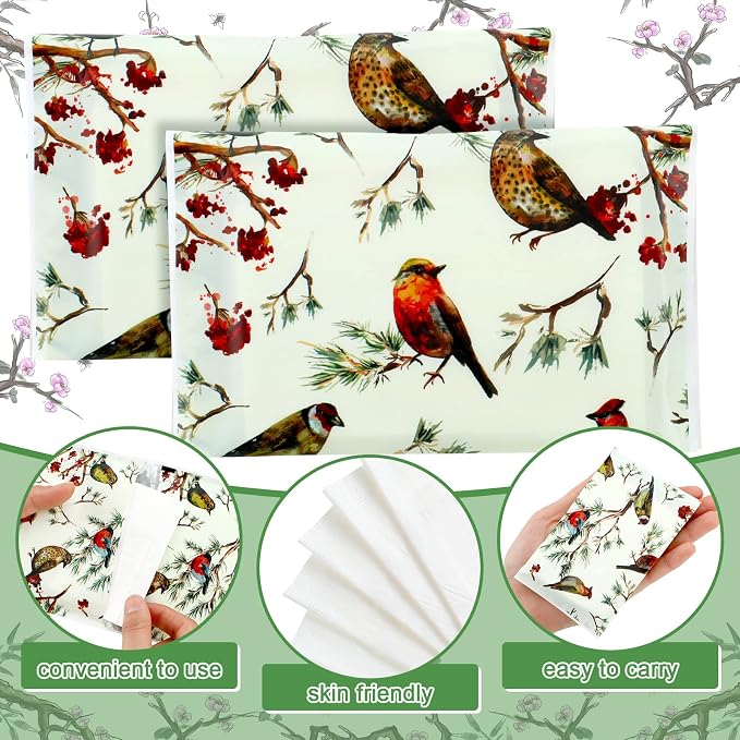 Geyee 50 Packs Tissue Travel Size Facial Paper Napkins Travel Packs Disposable - Image 3