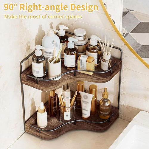 2-Tier Corner Bathroom Counter Organizer - Image 2