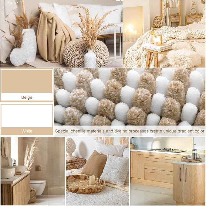 BSICPRO Bathroom Rugs and Mats Sets, 2 Piece Thick Absorbent Chenille Bath Mat - Image 3