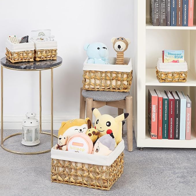 Vagusicc Wicker Storage Basket, Rectangular Wicker Baskets - Image 5