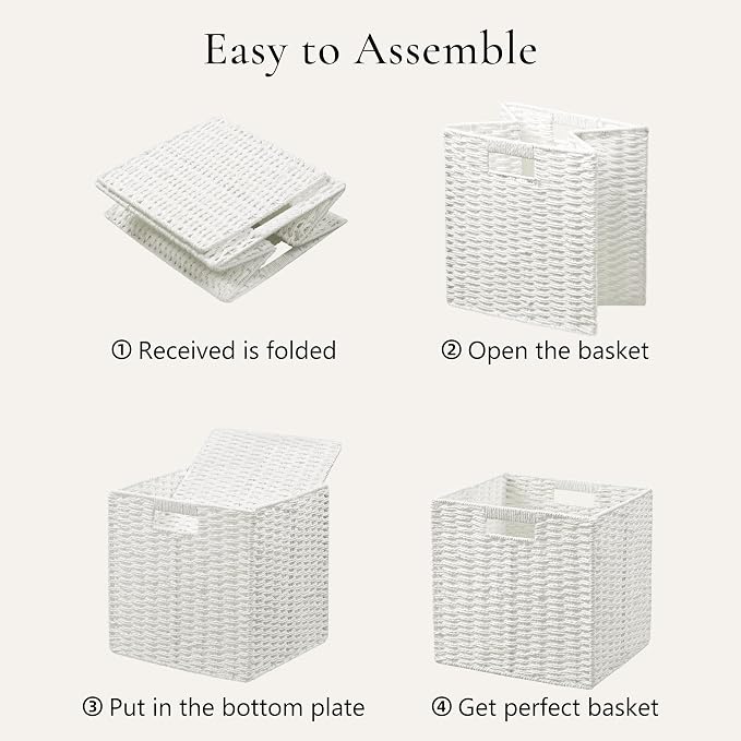 UBBCARE 3 Pack Wicker Basket, 11L×11H×10.5W inch Woven Paper Rope Storage - Image 7