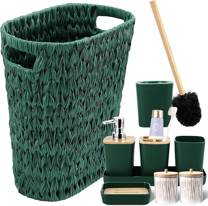Dark Green Bathroom Accessories Set by BetterbathroomwithXLHOME