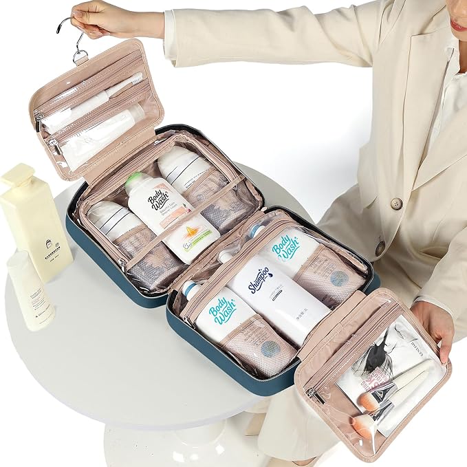 NISHEL Travel Toiletry Bag for women, Portable Hanging Organizer for - Image 2