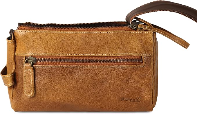 KomalC Premium Buffalo Leather Toiletry Bag - Image 9