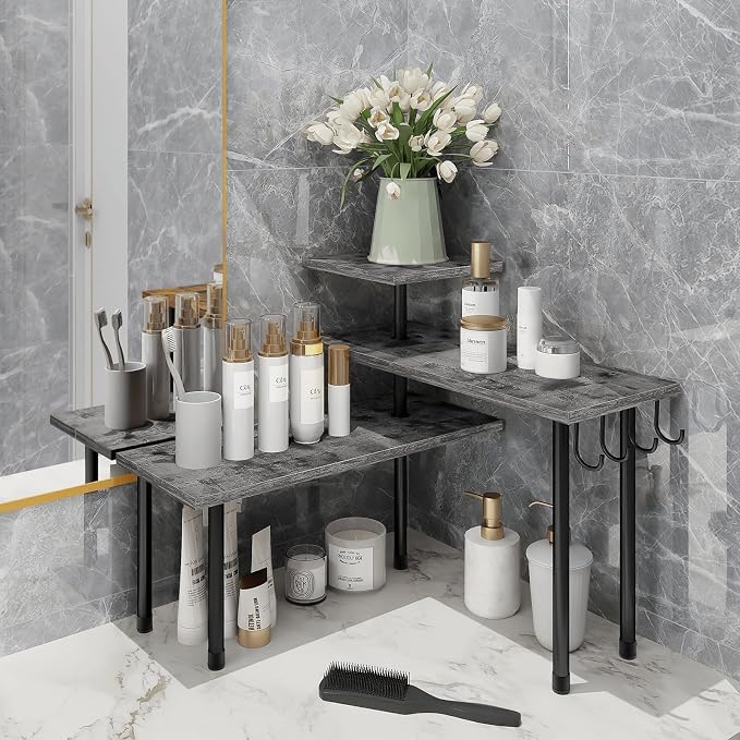 Homode Kitchen Countertop Organizer, 3 Tier Corner Shelf Bathroom Counter - Image 4