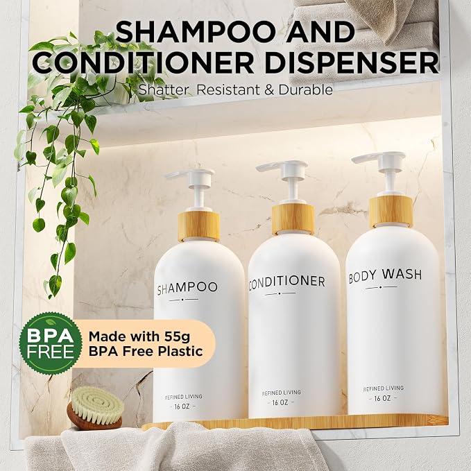Shampoo and Conditioner Dispenser Set, Shower Soap Dispenser - Image 2