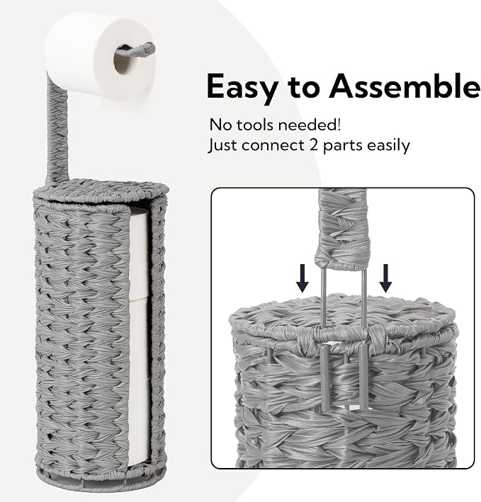GRANNY SAYS Wicker Freestanding Toilet Paper Holder Stand - Image 5