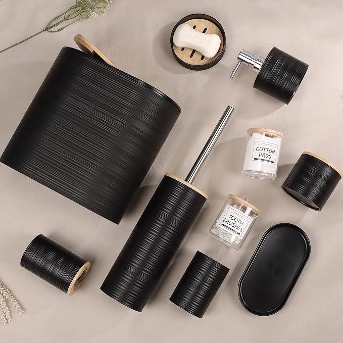 IMAVO Bathroom Accessory Set-11Pcs Black Bathroom Accessories Set - Image 3