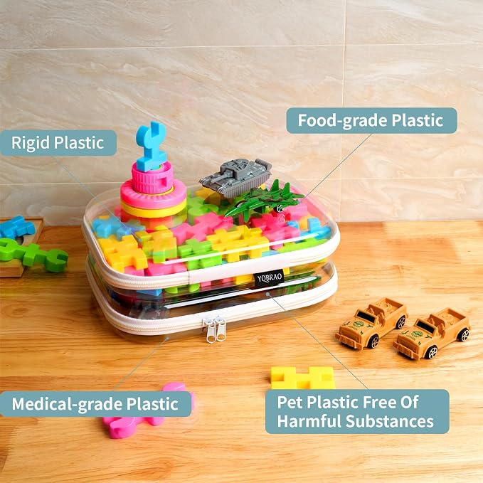 Hard Sided Clear Zipper Case for Storage- Professional-Grade Plastic Clear - Image 3