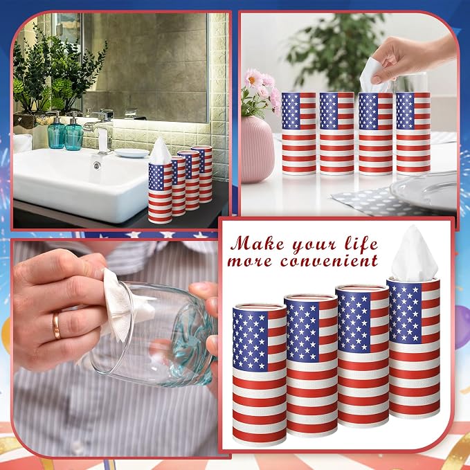 12 Pack 4th of July Flag Tissue Boxes - Image 5