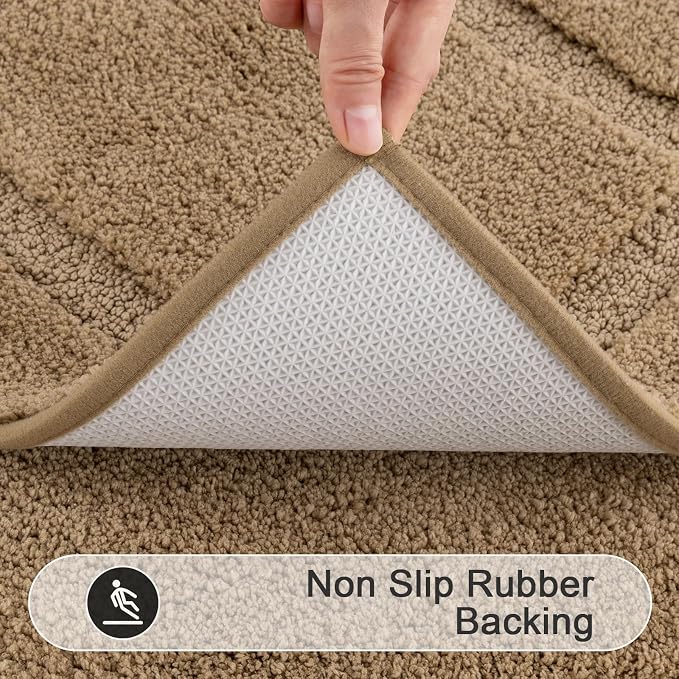 SHACOS Soft Fluffy Bathroom Runner Rugs Sets of 2 Pieces 47"x20"+ 32"x20" Non - Image 3