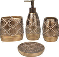 Zahari Home 4pc Spindle Stylish Bathroom Accessories Set Bathroom Soap Dispenser by ZahariHome