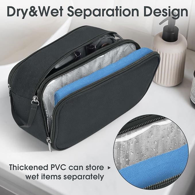 Wedama Toiletry Bag for Men, Handheld Travel Bag, Waterproof Toiletries - Image 5
