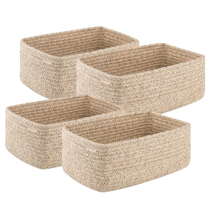 4 Pack Small Storage Shelf Baskets by OIASKET