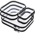 6 Pack Clear Hard Shell Zipper Case, See-Through Hard Plastic Organizer Pouches by Unknown