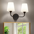 Bathroom Vanity Light, Matte Black Bathroom Light Fixtures, 2-Light Lighting by Kvhiiw