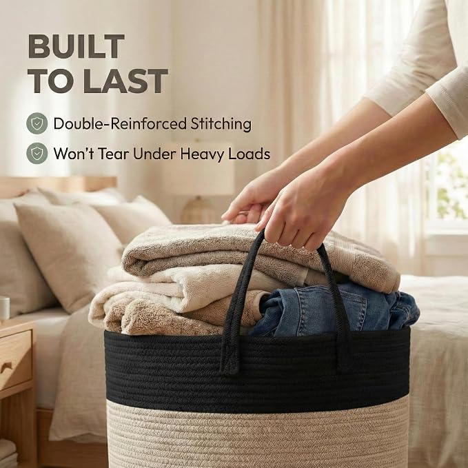65L Extra Large Blanket Basket for Living Room - Image 6