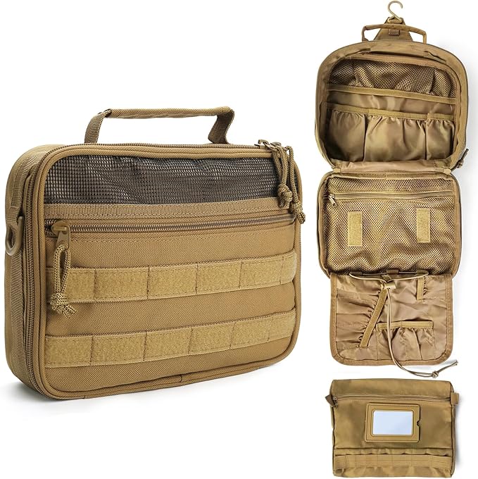 SMONT Tactical Toiletry Bag for Men, 9.5" Hanging Dopp Kit Shaving Hygiene Bag by SMONT