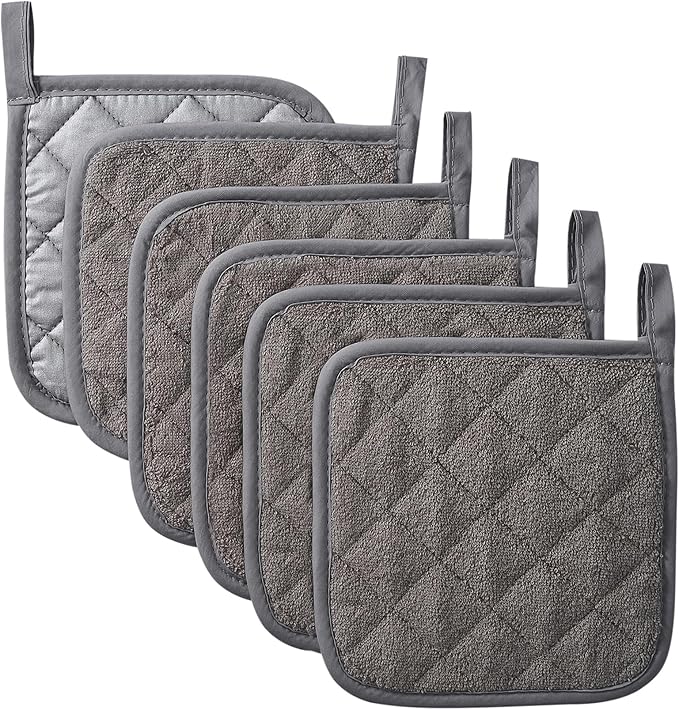 Kitchen Pot Holders Set Heat Resistant Pure Cotton Potholders Kit Trivets Large by KLNYOO