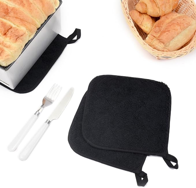 100% Cotton Kitchen Everyday Basic Terry Pot Holder Heat Resistant Coaster - Image 8