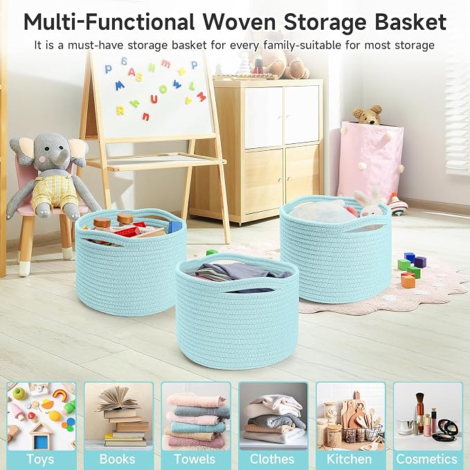 Small Rope Baskets for Storage, Baskets for Gifts Empty, Cute Round Woven Basket - Image 7