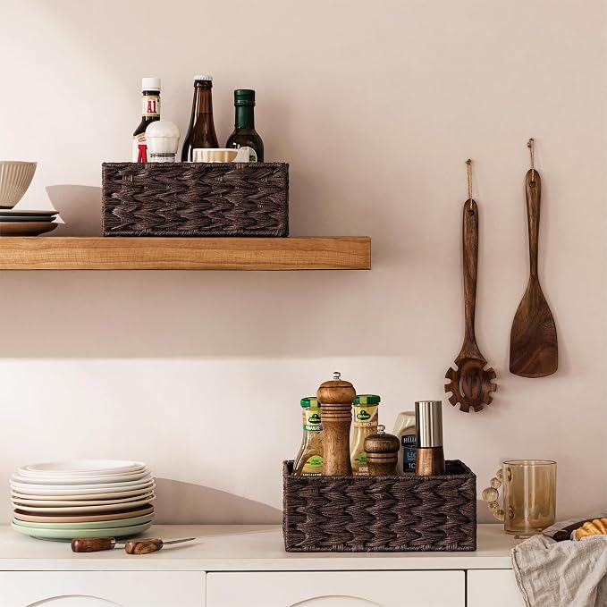 UBBCARE Storage Baskets with Label, Wicker Pantry Baskets - Image 5