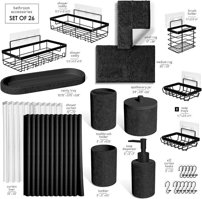 Clara Clark Black Bathroom Set - Image 2