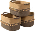 TeoKJ Set of 3 Baskets for Organizing, Decorative Rope Baskets for Storage by TeoKJ