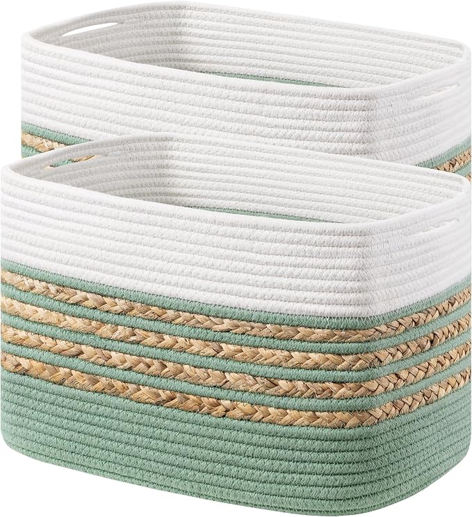 UBBCARE 2 Pack Baskets for Organizing, Woven Storage Baskets for Toys and Towel by UBBCARE