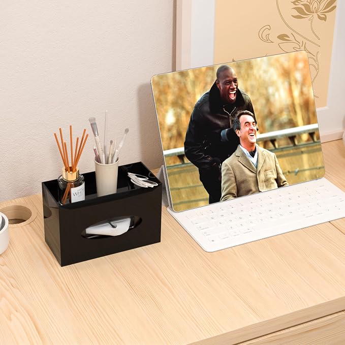Black Acrylic Tissue Box Cover Rectangular, Acrylic Tissue Dispenser - Image 6