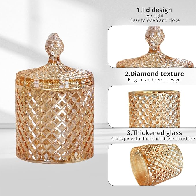 R FLORY 2 Pack Qtip Holder Glass Apothecary Jars - Image 6