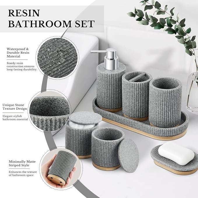 7PCS Bathroom Accessories Set, - Image 2