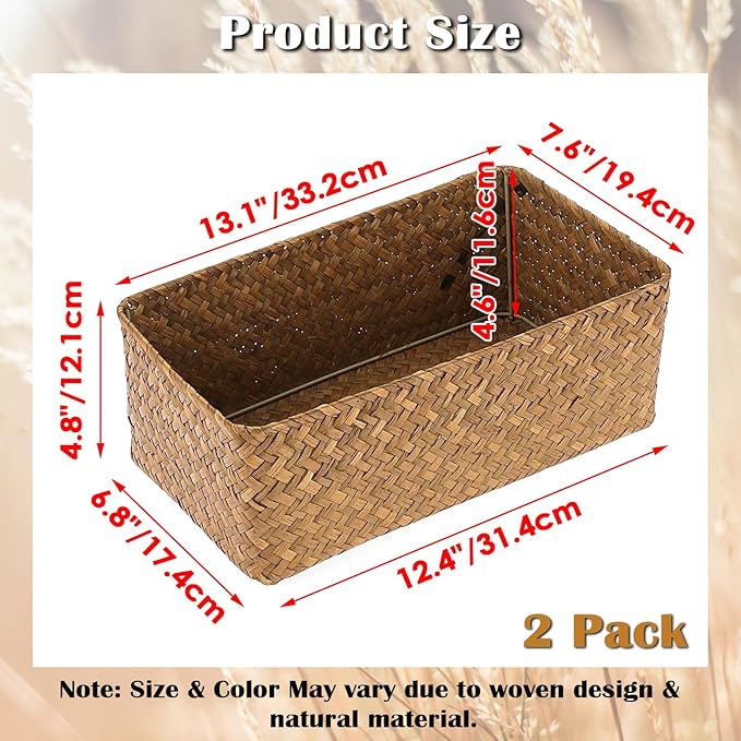 Set of 2 Wicker Storage Baskets - Image 2