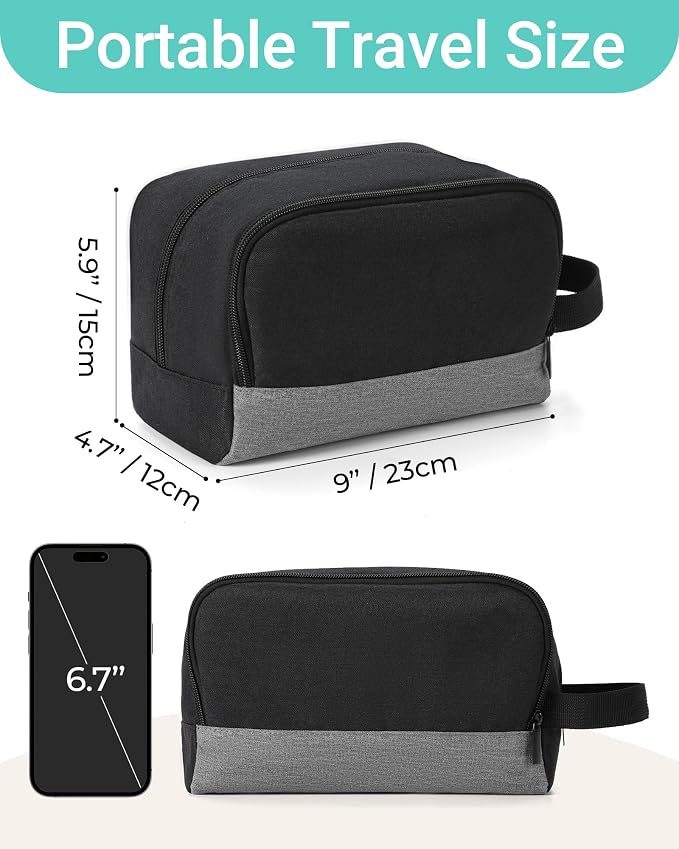 Elviros Travel Toiletry Bag for Men Hanging Dopp Kit Shaving Bag Toiletries - Image 4