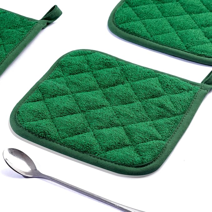 100% Cotton Kitchen Everyday Basic Terry Pot Holder Heat Resistant Coaster - Image 8
