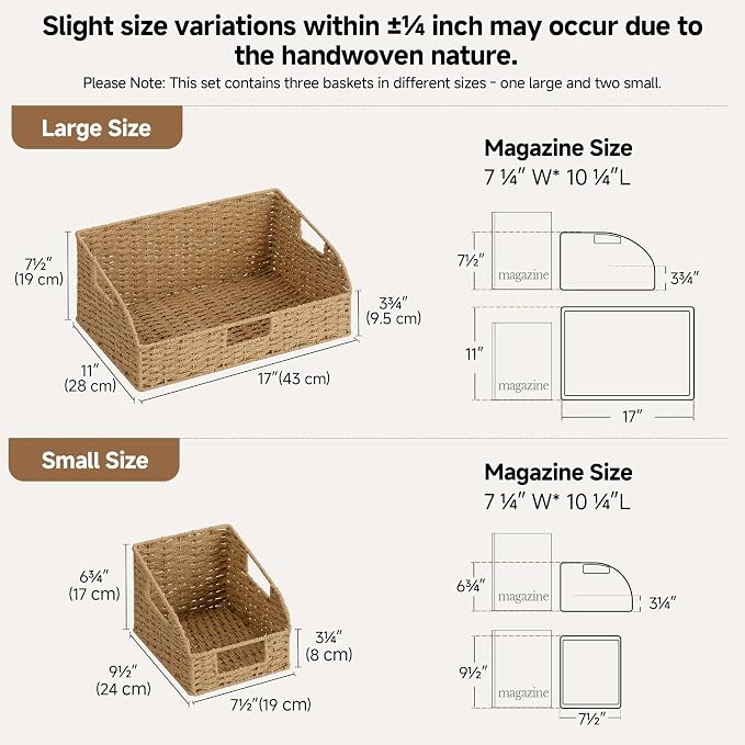 StorageWorks Paper Rope Pantry Storage Baskets, Wicker Baskets - Image 2